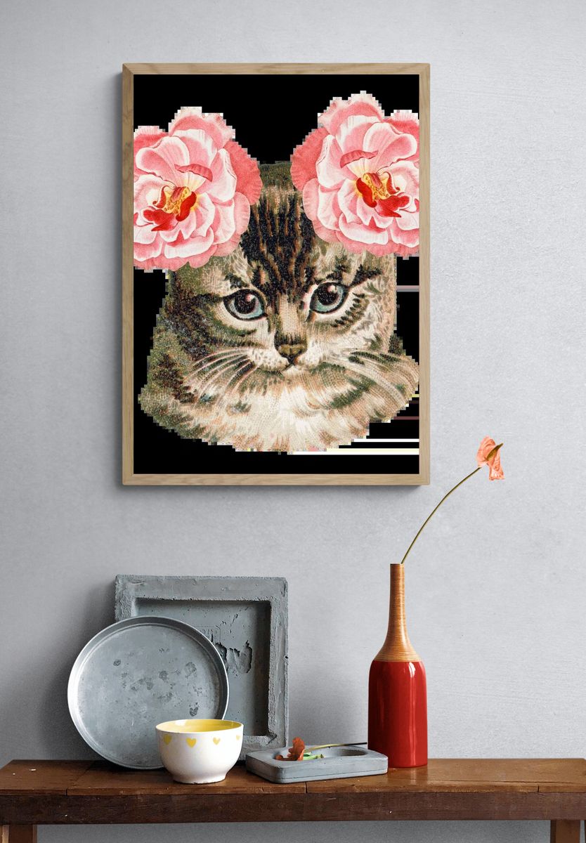 Hand drawn cute cat ever-blowing. — room view 3
