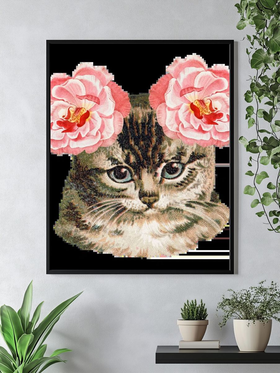 Hand drawn cute cat ever-blowing. — room view 4