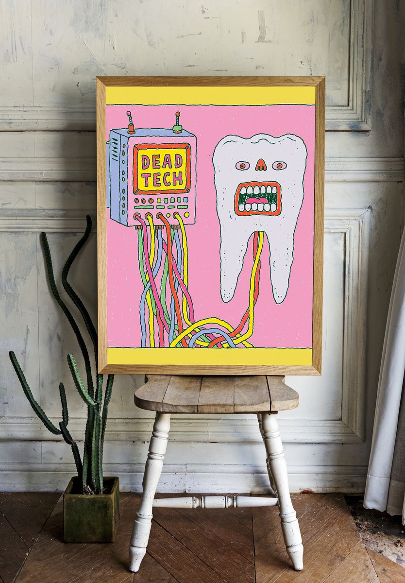 Dead Tech Surreal Illustration Poster. — room view 1
