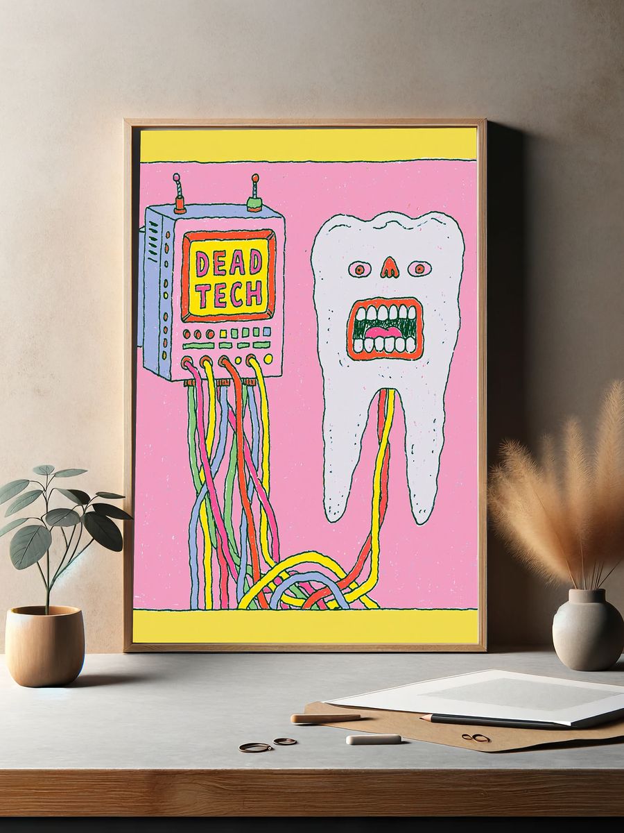 Dead Tech Surreal Illustration Poster. — room view 2