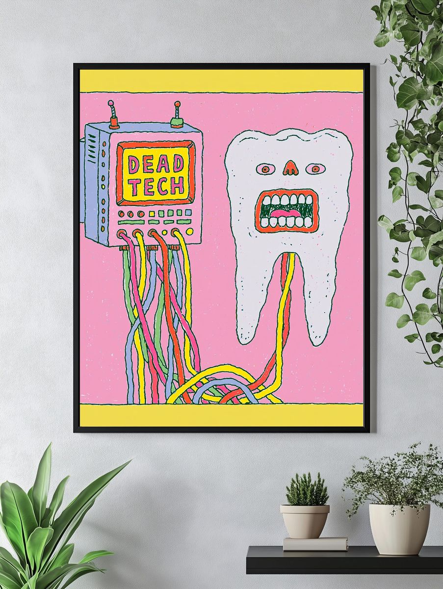 Dead Tech Surreal Illustration Poster. — room view 4