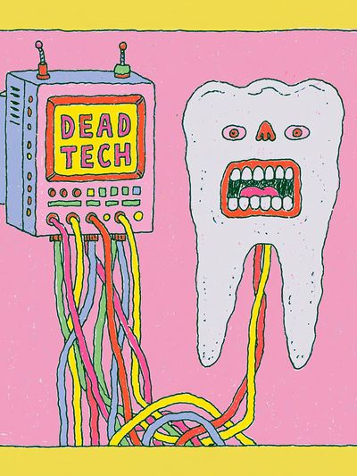Dead Tech Surreal Illustration Poster. poster