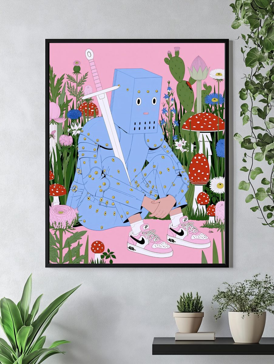 Surreal Knight Garden Poster. — room view 4