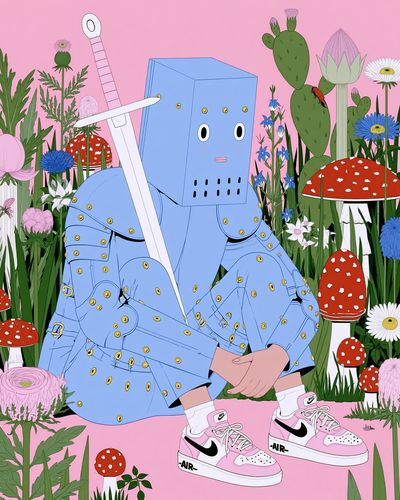 Surreal Knight Garden Poster.