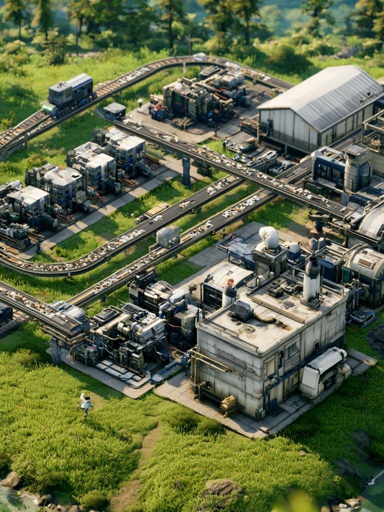 Industrial Base Landscape Print. poster — illustration art
