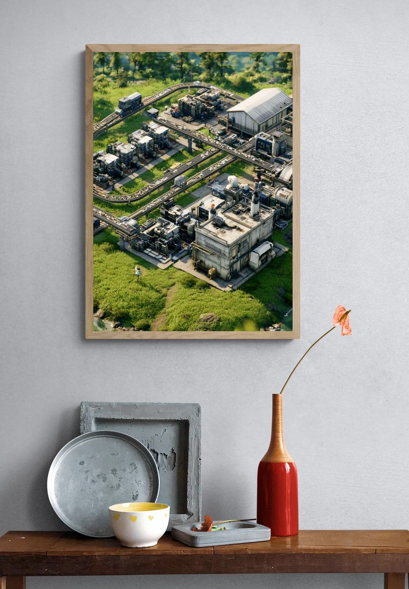 Industrial Base Landscape Print. — room view 3