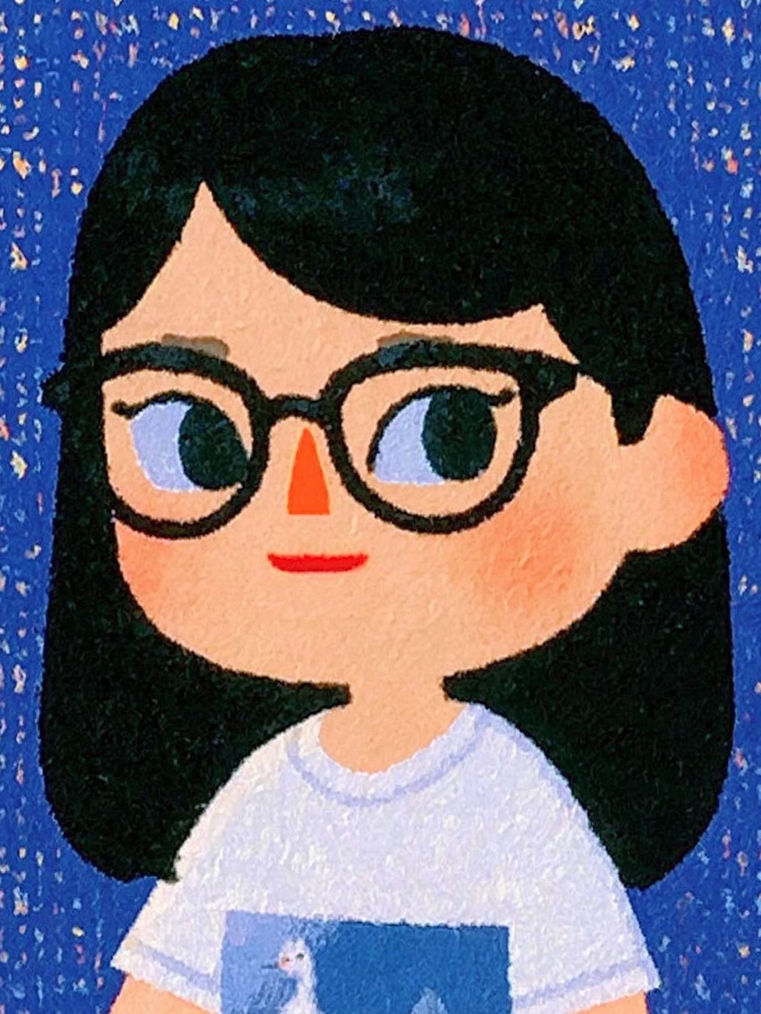 Girl with Glasses Illustration Poster. poster detail