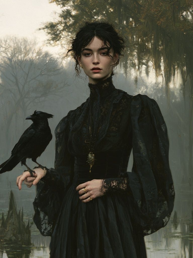 Gothic Raven Portrait Print. poster detail