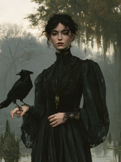 Gothic Raven Portrait Print. poster