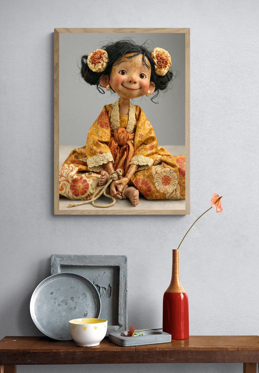 Whimsical Doll Portrait Print. — room view 3