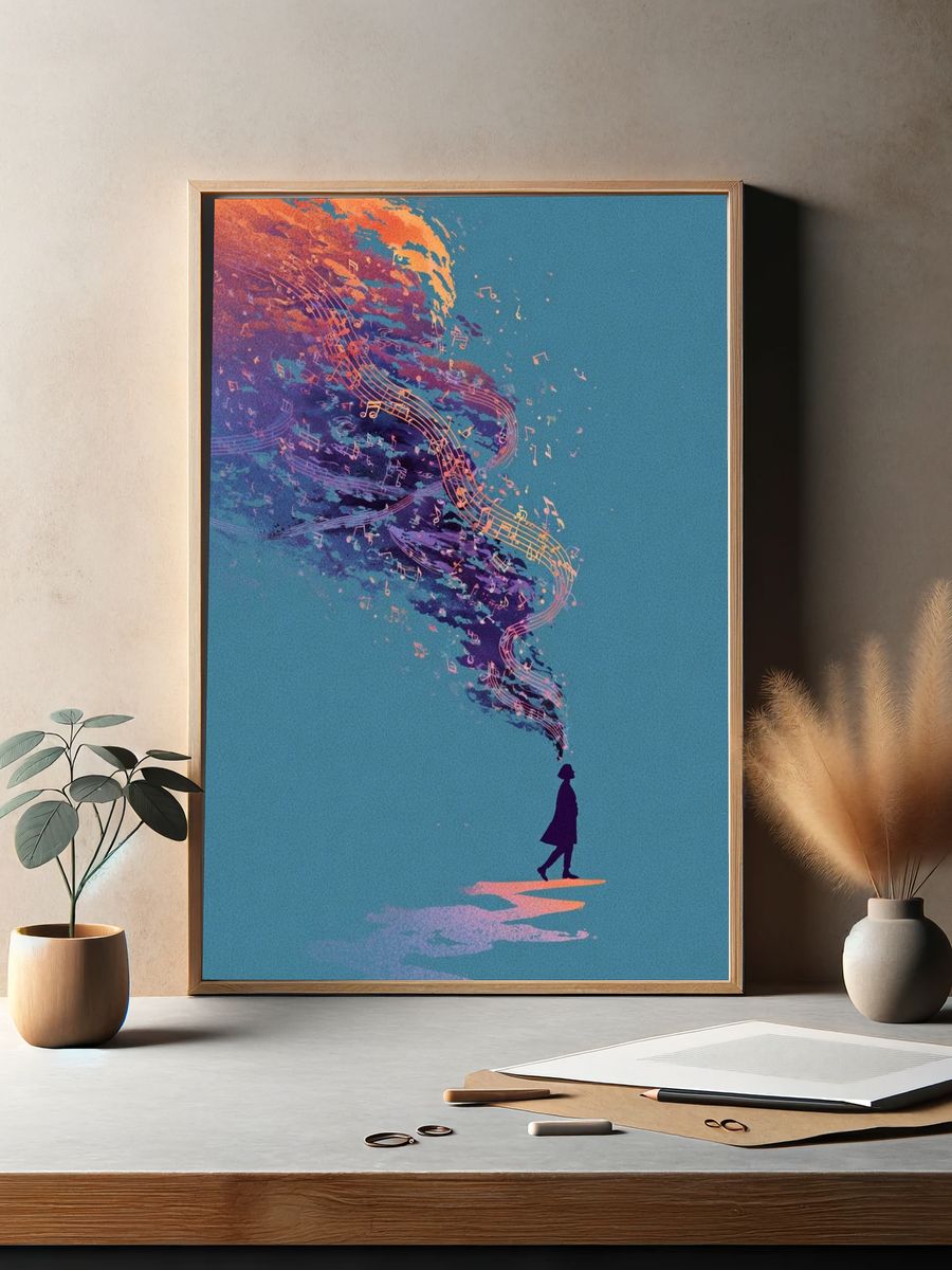 Music Dreamscape Illustration Poster. — room view 2