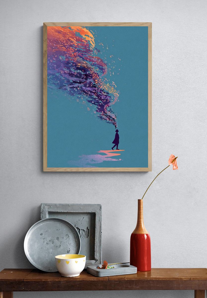 Music Dreamscape Illustration Poster. — room view 3