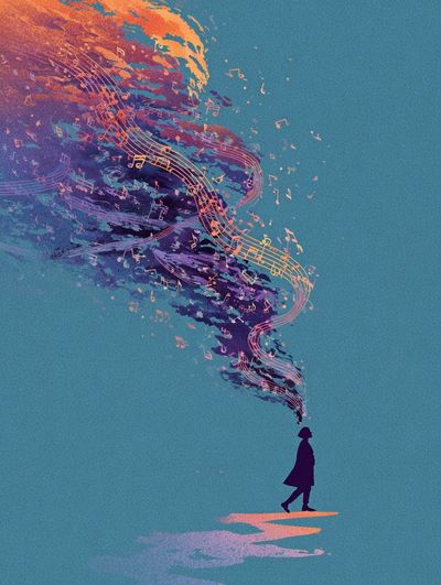 Music Dreamscape Illustration Poster.