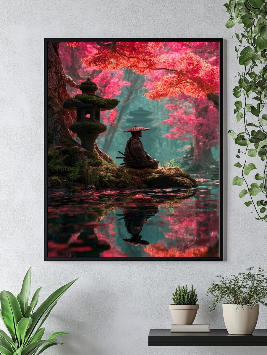 Samurai Garden Reflection Poster. — room view 4