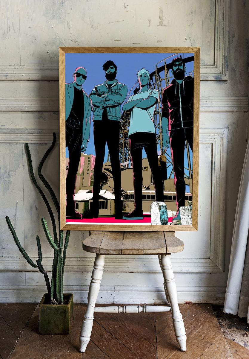 Stylized Band Portrait Poster. room preview