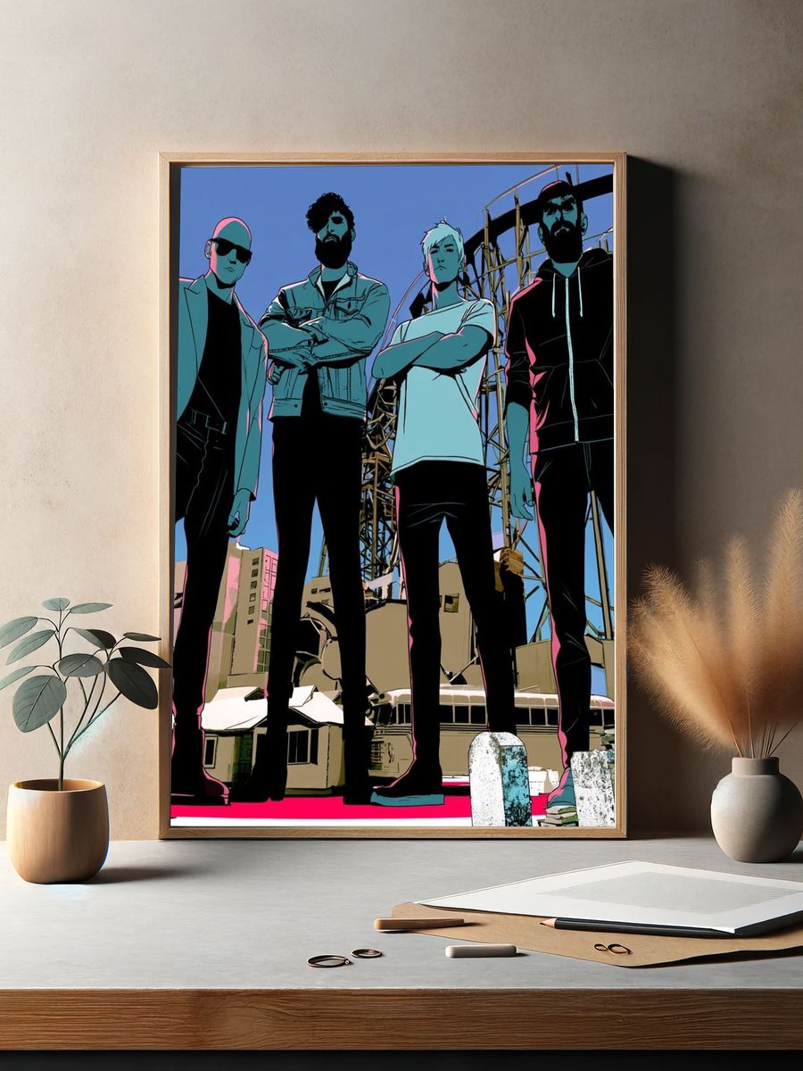 Stylized Band Portrait Poster. — room view 2
