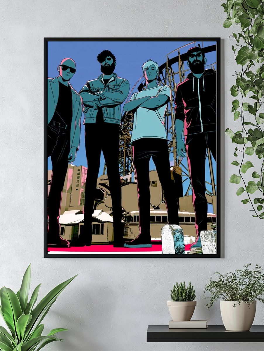 Stylized Band Portrait Poster. — room view 4