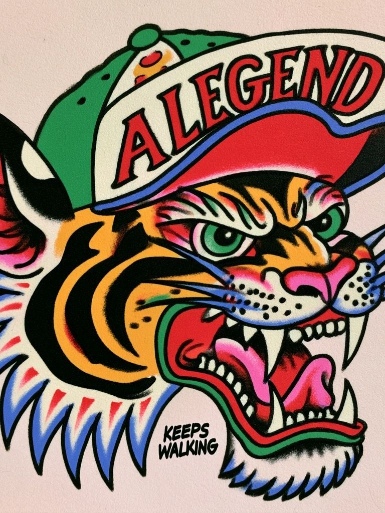Legend Tiger Tattoo Illustration Poster. poster — illustration art