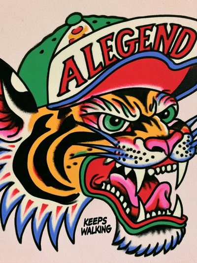 Legend Tiger Tattoo Illustration Poster.