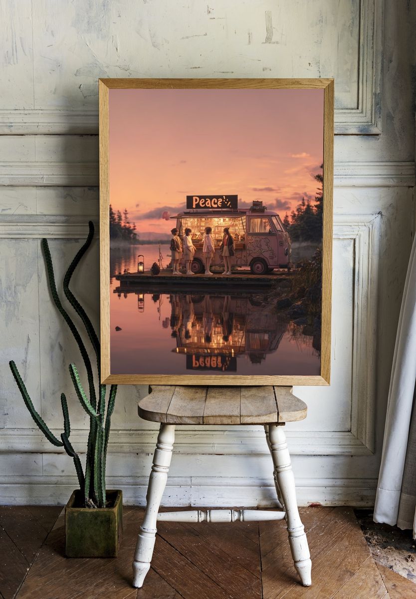 Peace Van at Sunset Poster. — room view 1