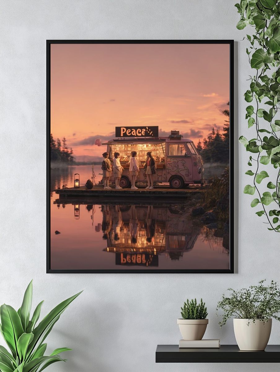 Peace Van at Sunset Poster. — room view 4