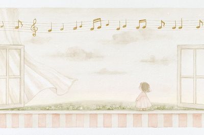 Dreamy Music Room Illustration Poster.