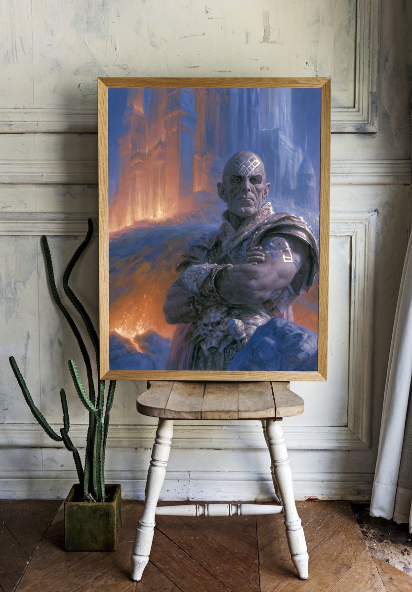 Fantasy Sorcerer Portrait Print. room preview