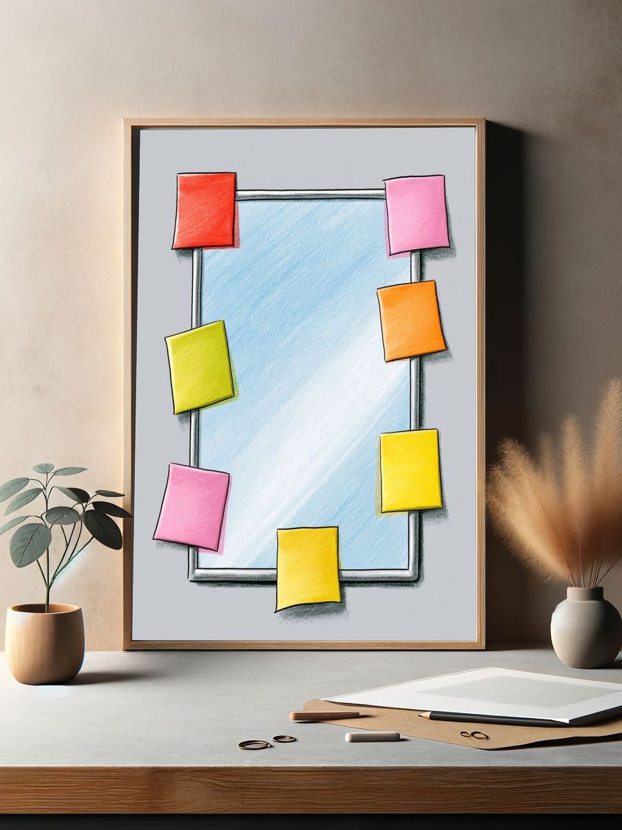 Sticky Notes Frame Illustration Poster. — room view 2