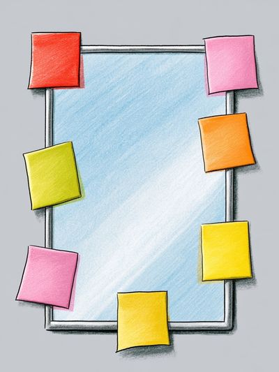 Sticky Notes Frame Illustration Poster.