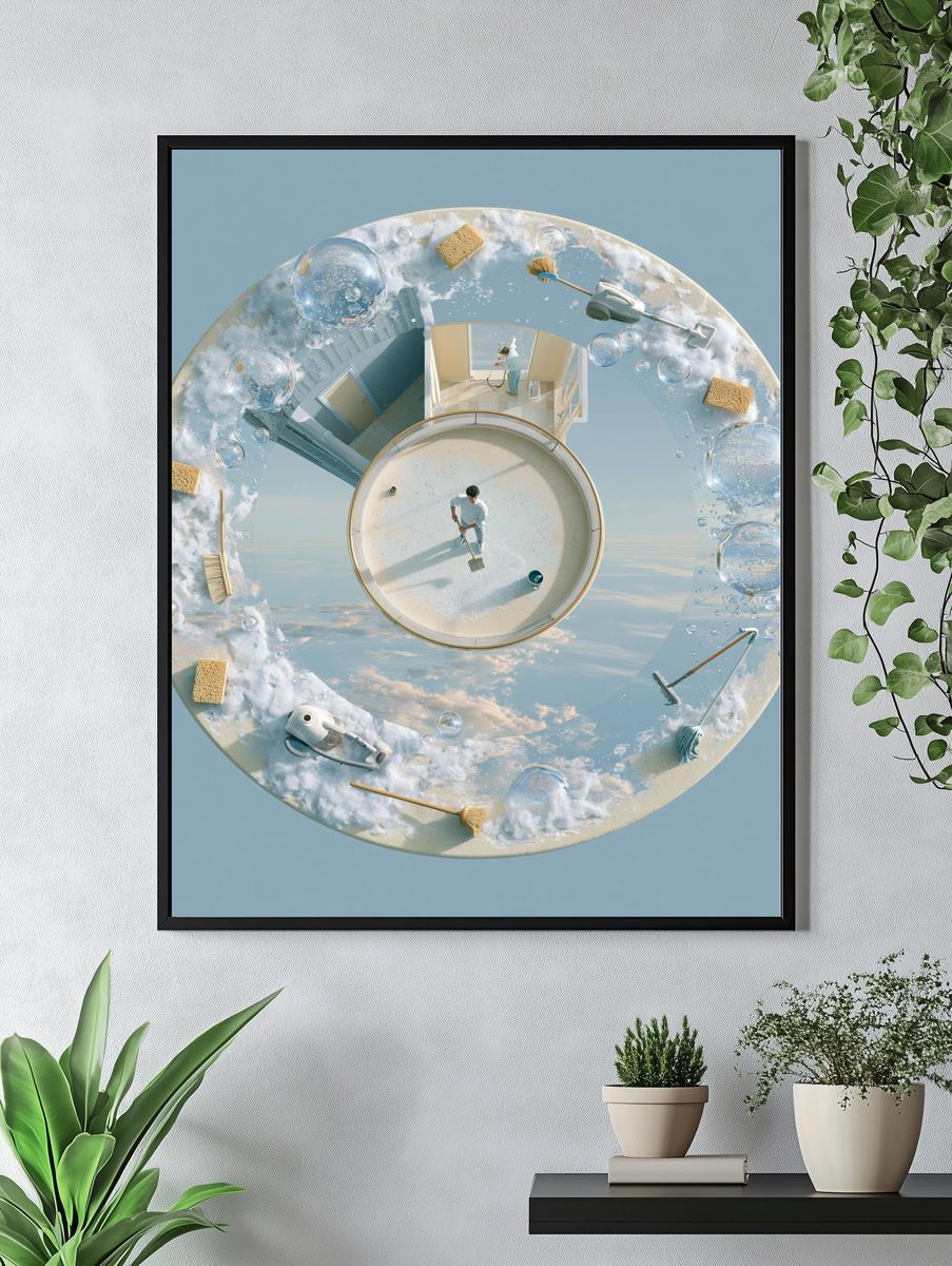 Surreal Cleaning Cycle Poster. — room view 4