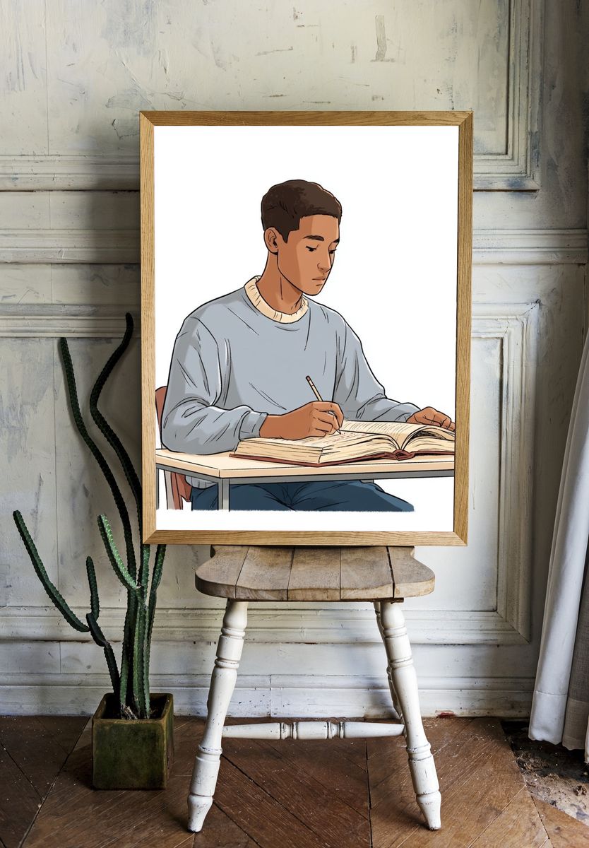 Student Study Illustration Poster. room preview