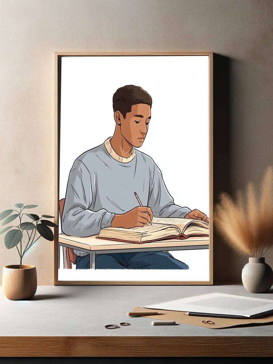 Student Study Illustration Poster. — room view 2