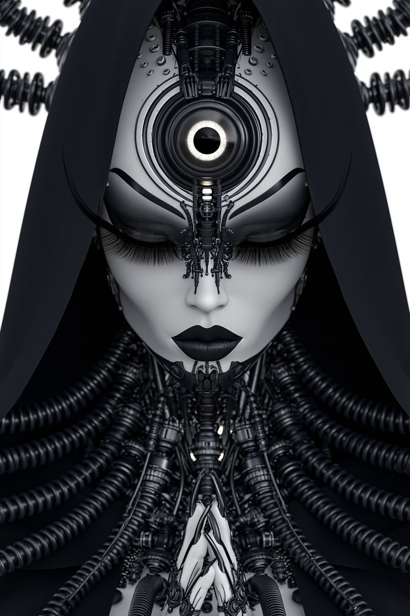 Cybernetic Goddess Portrait Print. poster detail