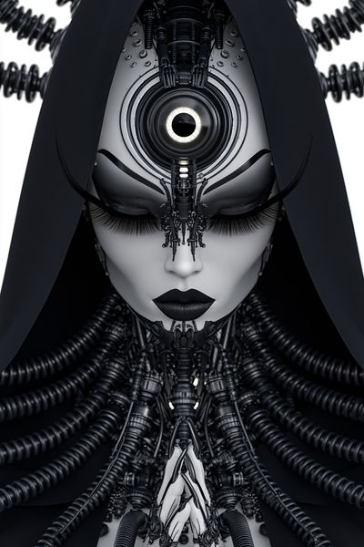 Cybernetic Goddess Portrait Print.