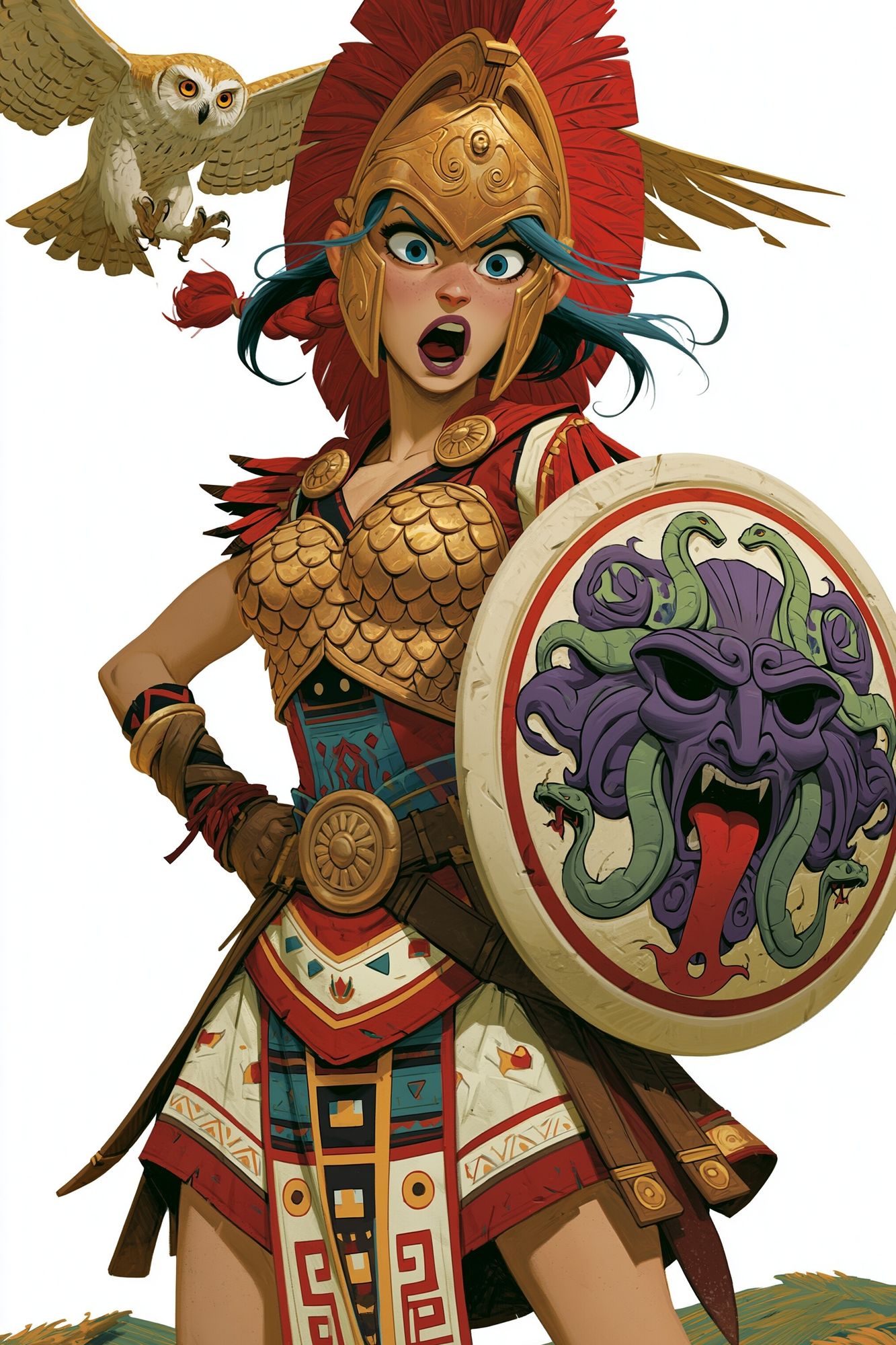 Athena Warrior Illustration Poster. poster detail