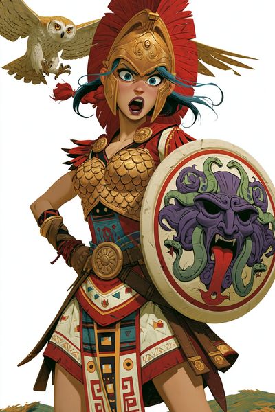 Athena Warrior Illustration Poster. poster