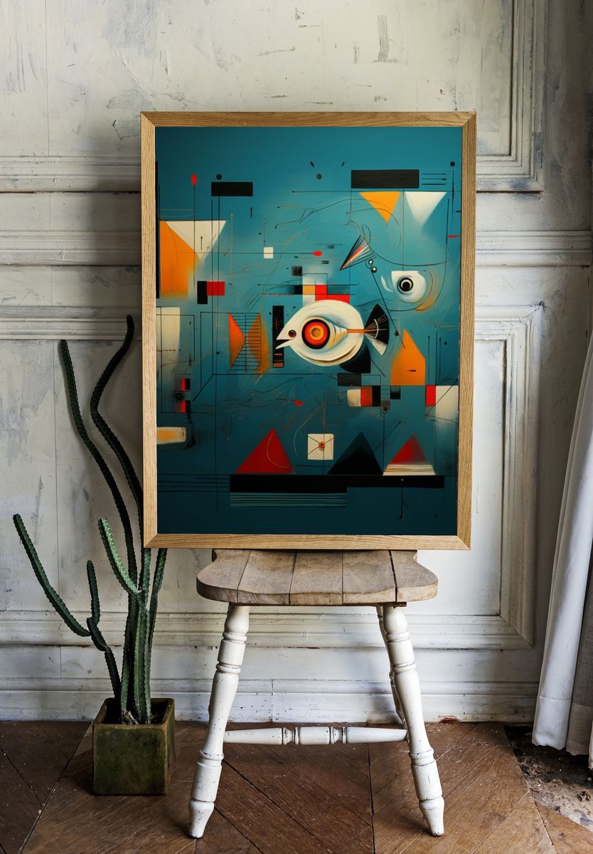 Abstract Fish Geometry Poster. room preview
