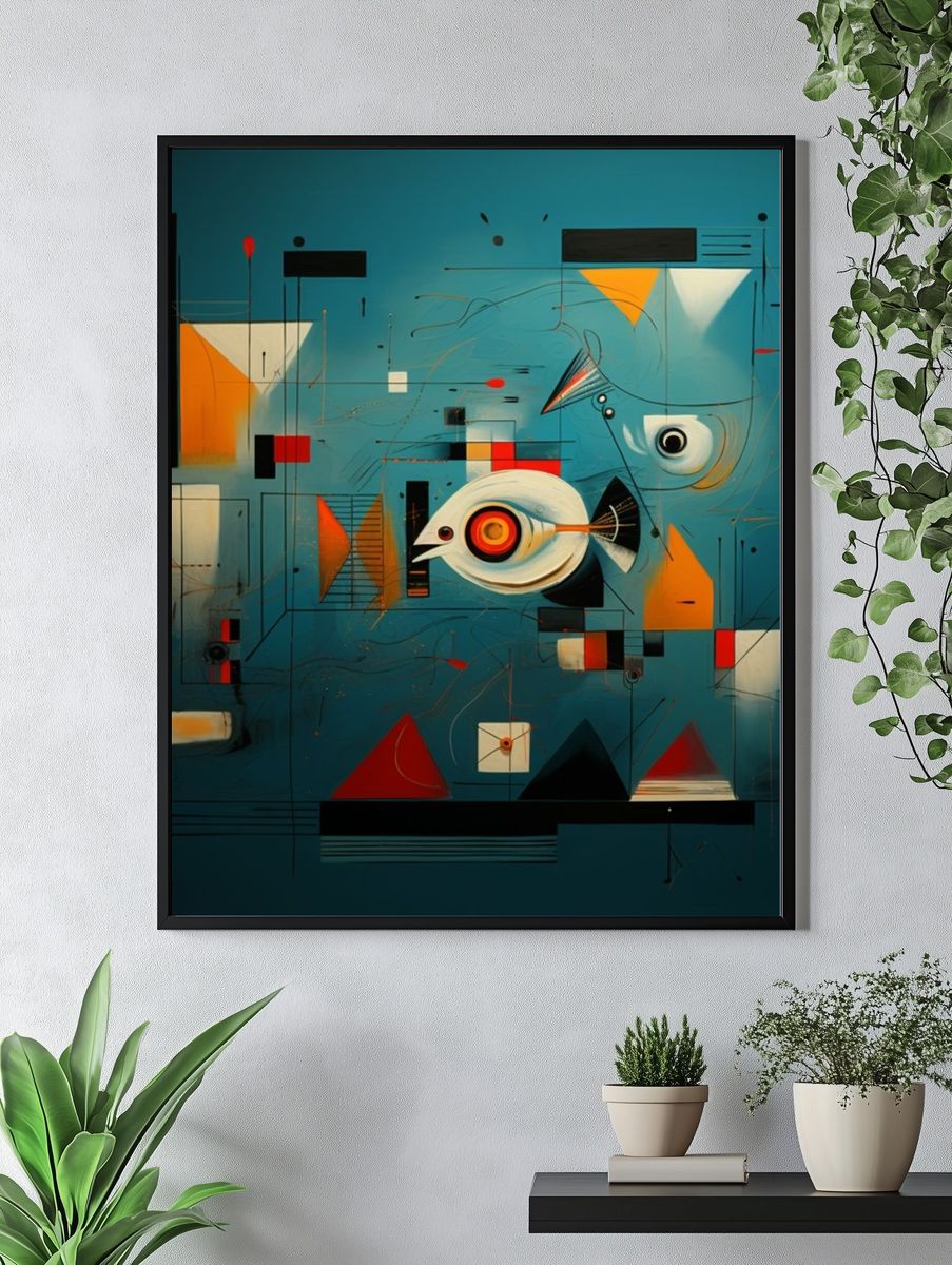 Abstract Fish Geometry Poster. — room view 4