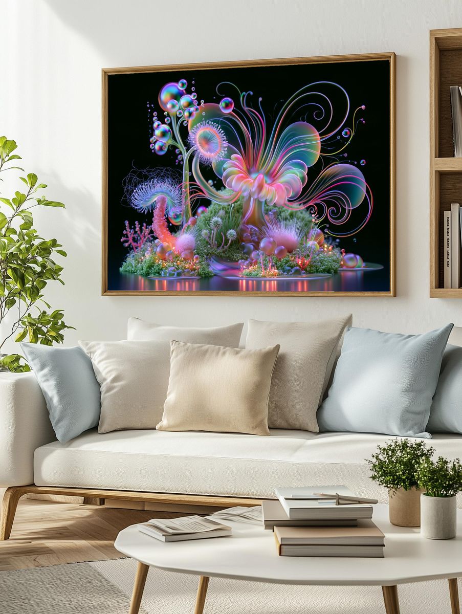 Cosmic Temple Surrealism Poster. — room view 2