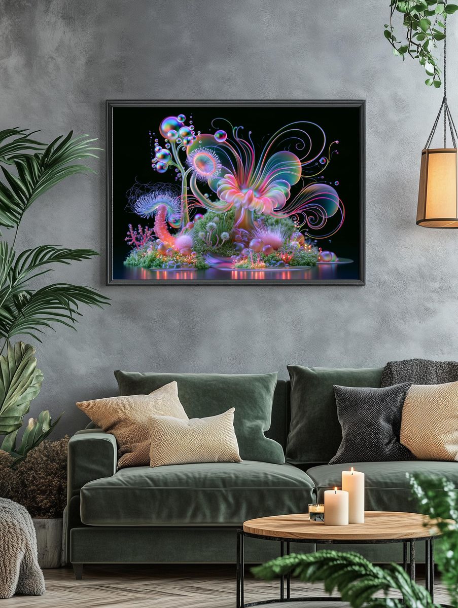 Cosmic Temple Surrealism Poster. — room view 4