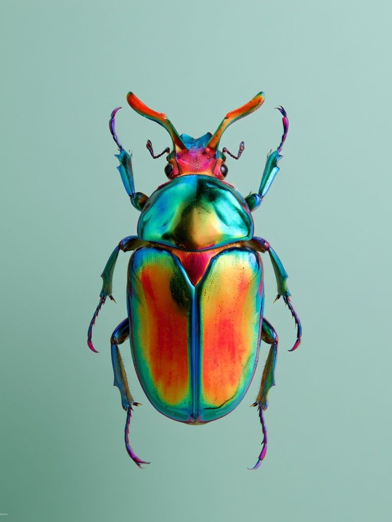 Rainbow Beetle Illustration Poster. poster — illustration art