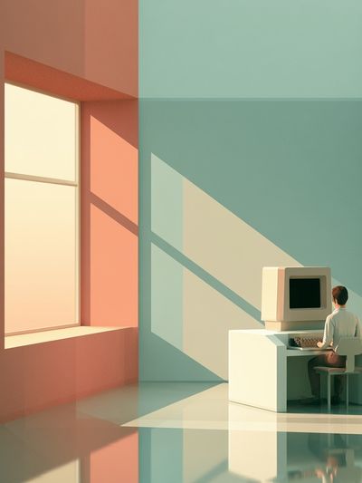 Retro Computer Room Poster.