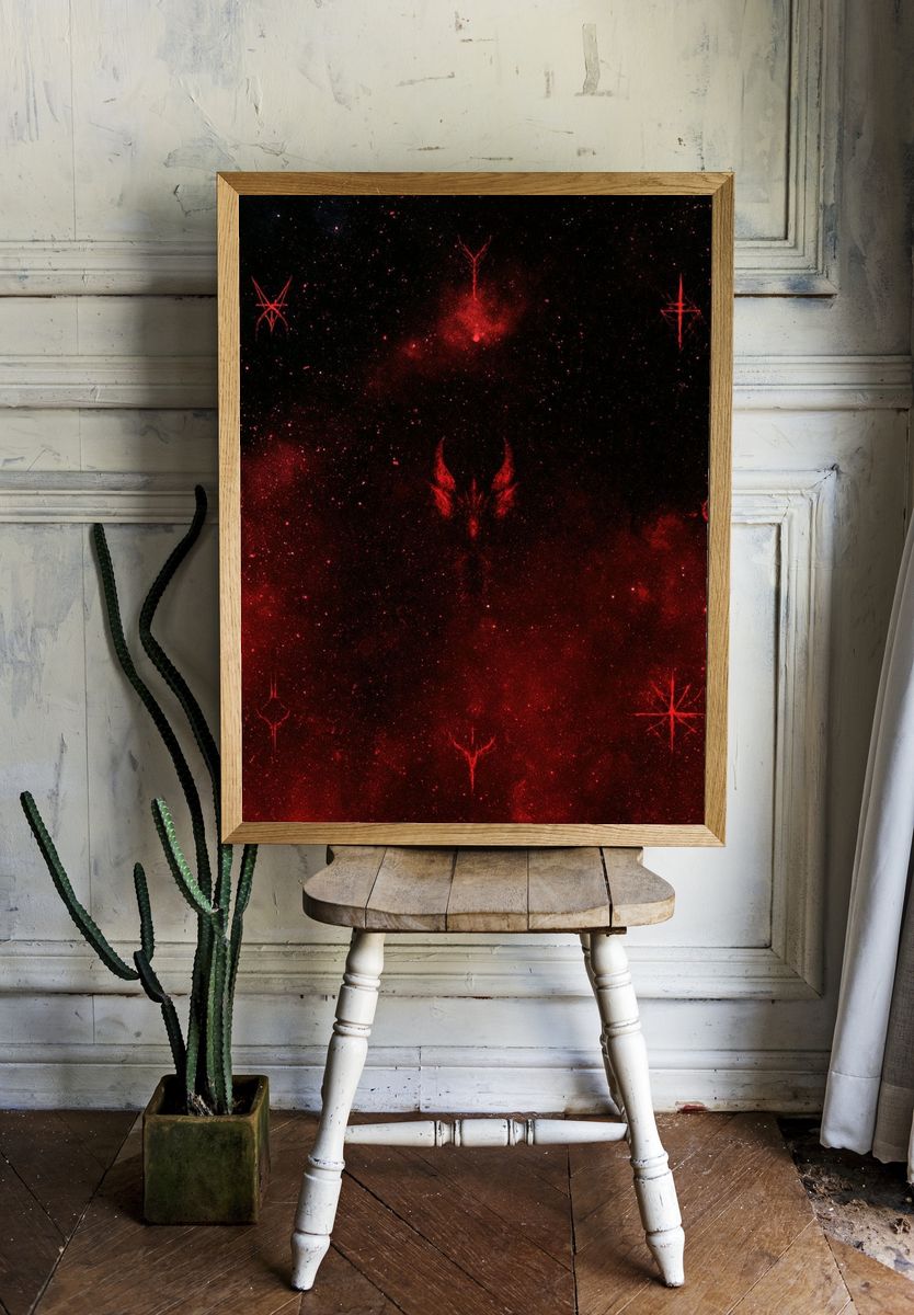 Crimson Nebula Sigils Poster. — room view 1