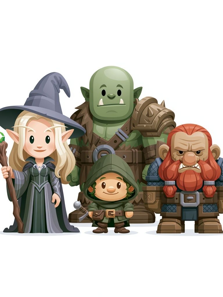 Fantasy RPG Characters Illustration Print. poster detail