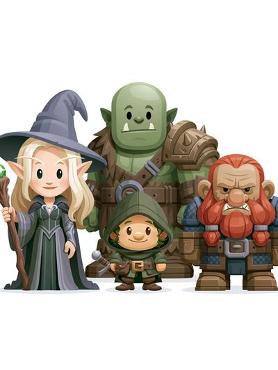 Fantasy RPG Characters Illustration Print. poster