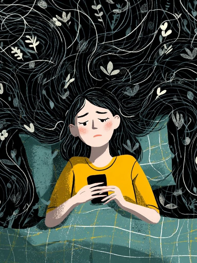Sleepless Girl Digital Art Poster. poster — illustration art