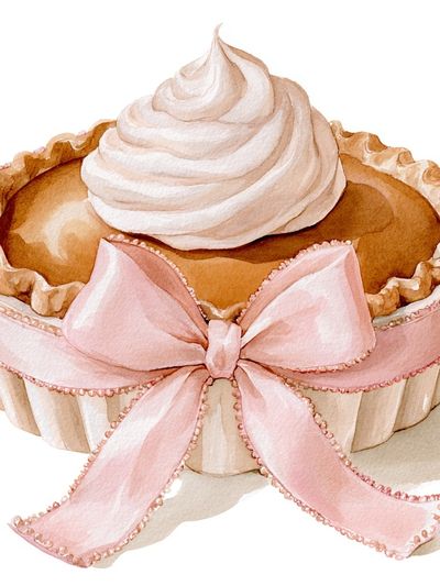 Pink Ribbon Pie Watercolor Poster. poster