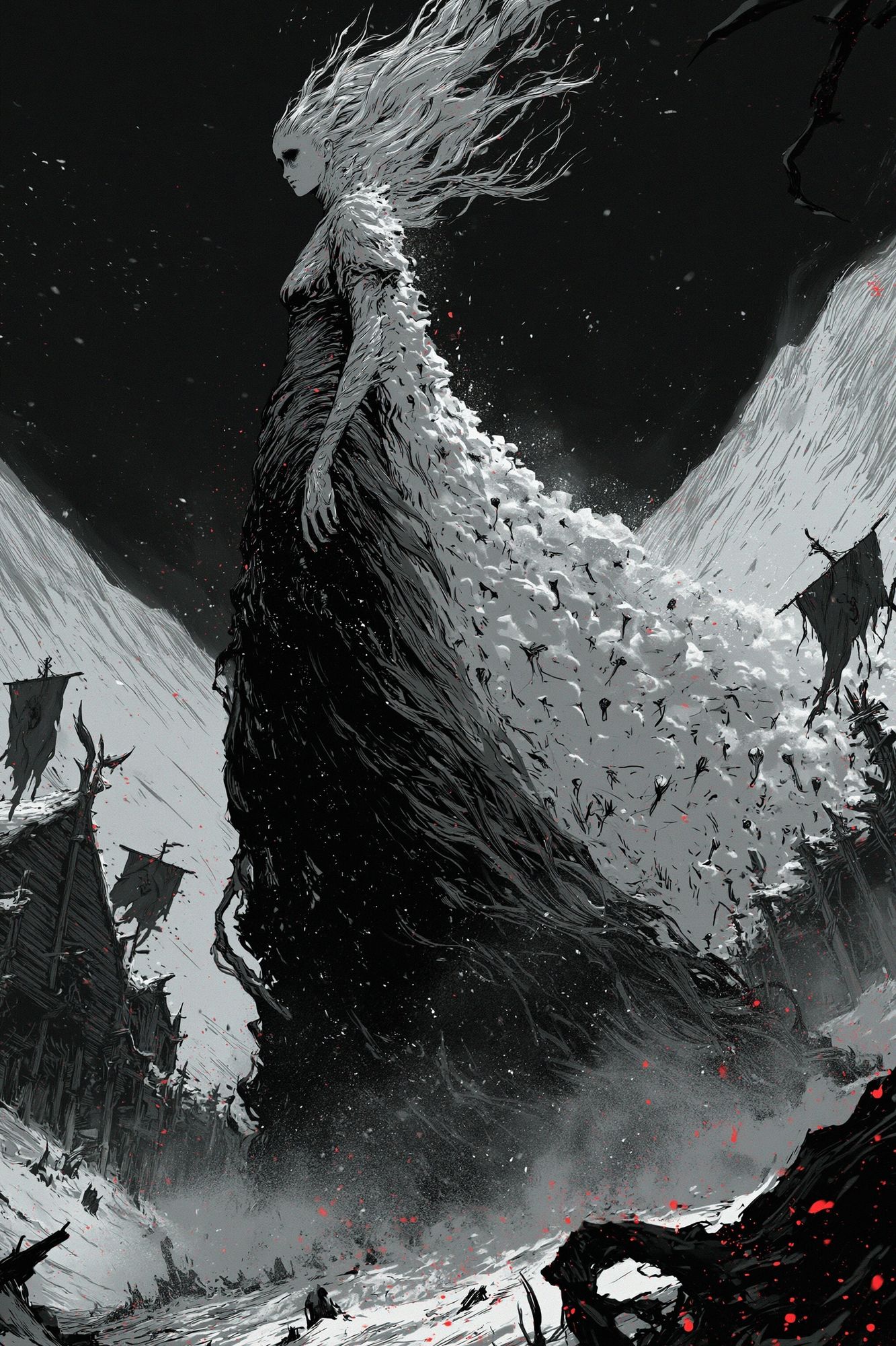 Dark Fantasy Warrior Illustration Poster. poster — illustration art