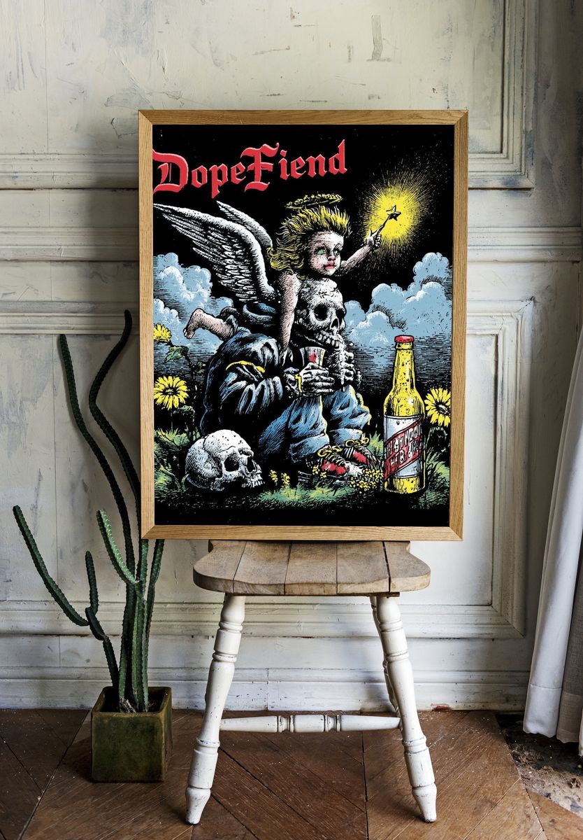 Dope Fiend Gothic Illustration Poster. — room view 1