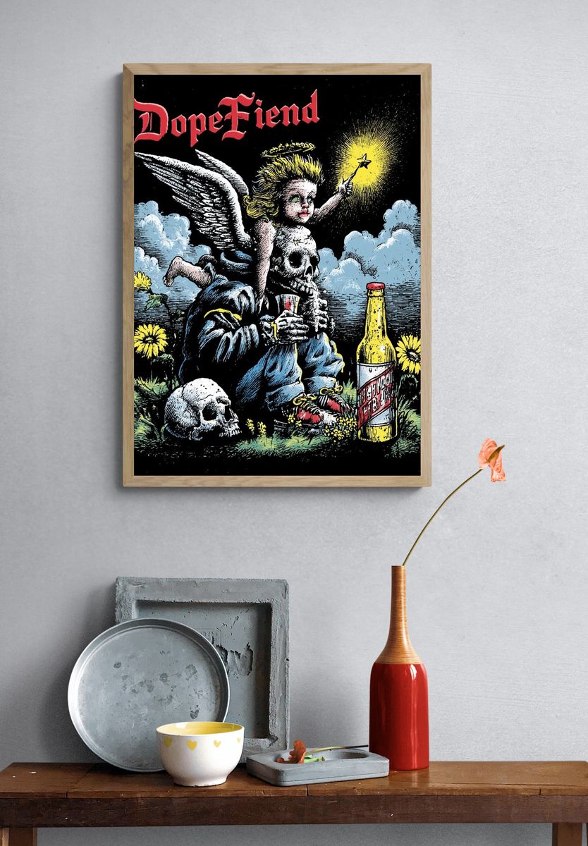 Dope Fiend Gothic Illustration Poster. — room view 3
